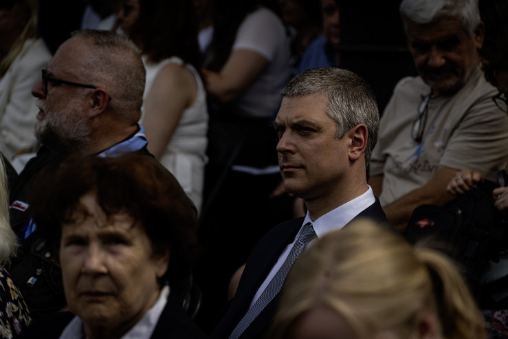 Uroczystości związane z Powstaniem Warszawskim koło Sejmu